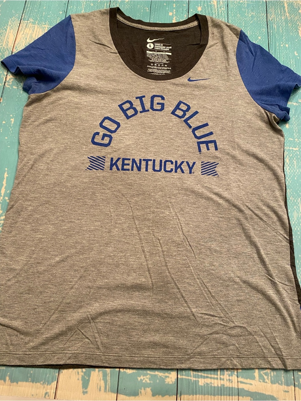 Nike Gray & Blue 'Go Big Blue' Kentucky Tee